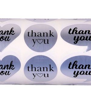 300 silver foil ThankYou labels